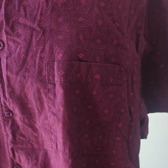 Men's Stussy Burgundy Geometric Button down Shirt Size XL - Picture 3 of 5